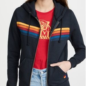 Aviator Nation 5 Stripe Hoodie in Black